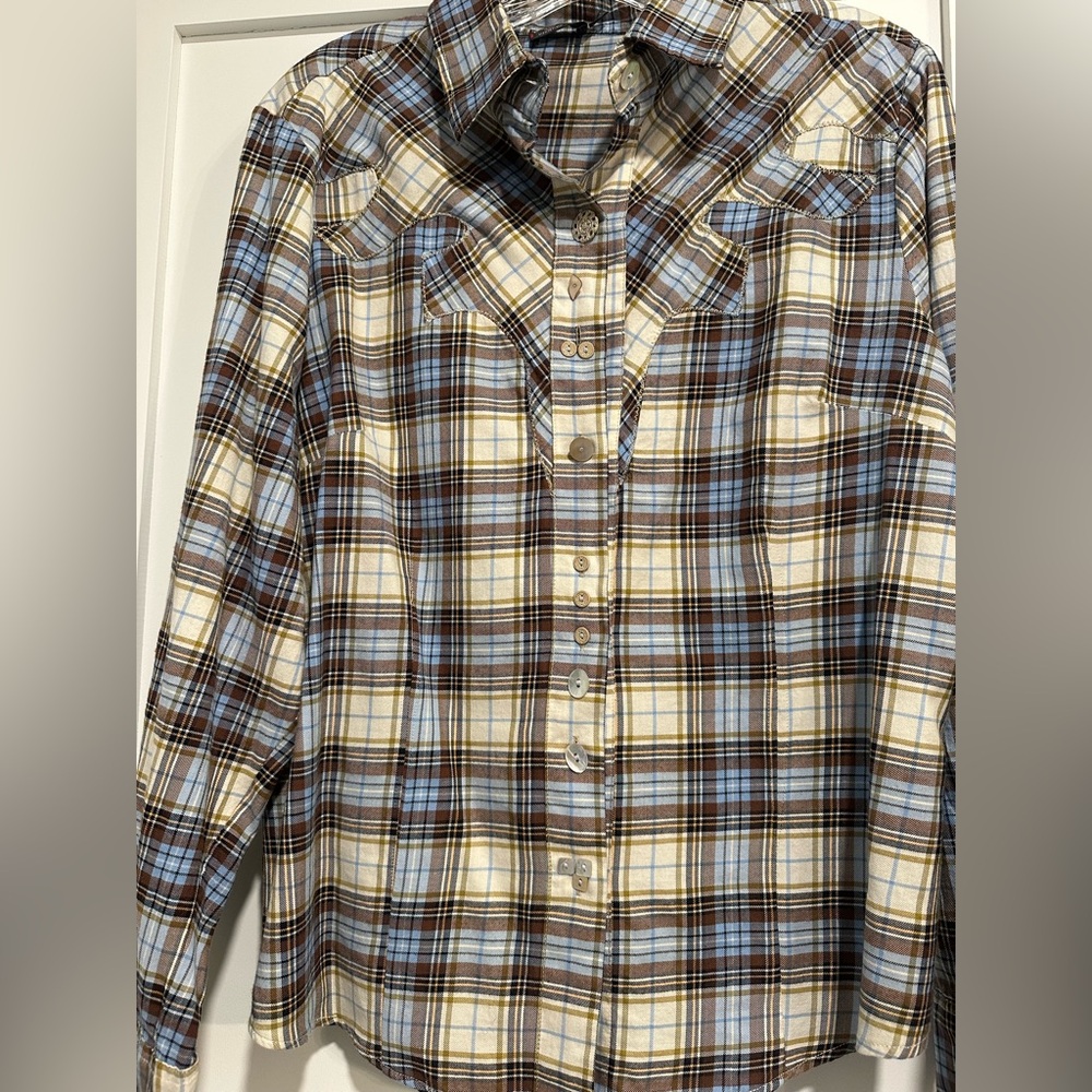 Dismero Western/Plaid Long Sleeve Button Down, size XXL
